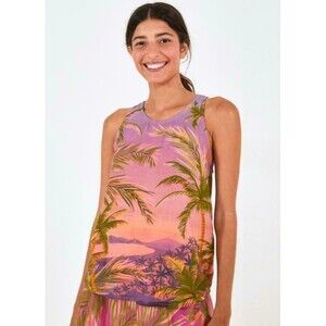 Farm Rio Anthropologie Regatta Sossego Tank Blouse Top Printed Beach S-P 233696
